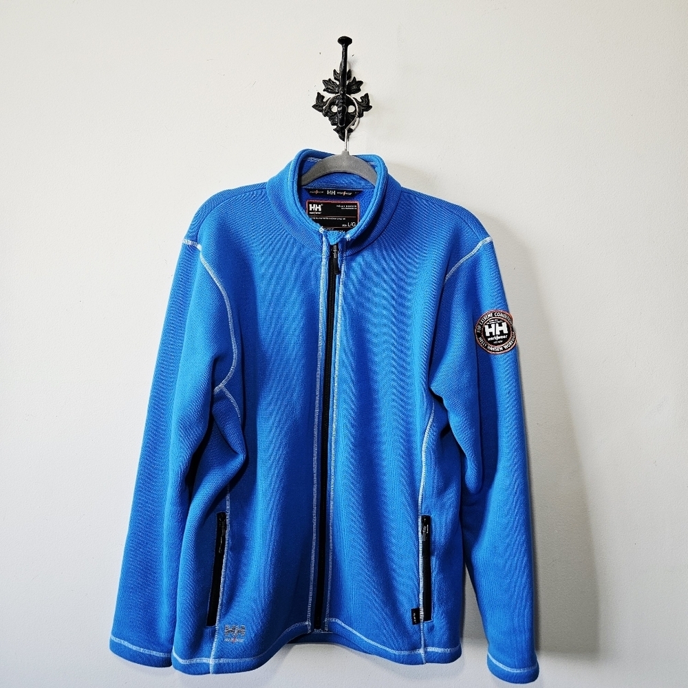 Helly Hansen Workwear Hay River Fleece Size L Blue Sweater Jacket